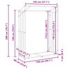 vidaxL Firewood Rack with Rain Cover 150x60x200 cm Galvanised Steel