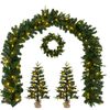 vidaXL Mini Christmas Tree Set 45 cm 125 LEDs Warm White PVC and PE
