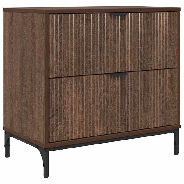 vidaXL Bedside Table Brown oak 63.5 x 36 x 61 cm Engineered wood
