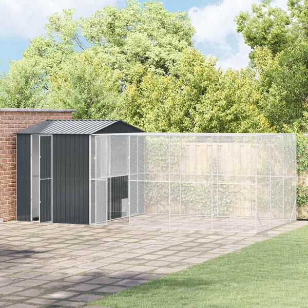 vidaXL Bird Cage Anthracite 635 x 304 x 247 cm Galvanised Steel