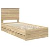 vidaXL Bed Frame with Headboard Sonoma Oak 90 x 190 cm Engineer Wood