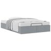 vidaXL Ottoman Bed Frame without Mattress Light Grey Double Fabric