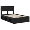 vidaXL Bed Frame with Mattress Black 135 x 190 cm Solid Pine Wood