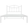 vidaXL Metal Bed Frame without Mattress with Headboard White 100x200cm