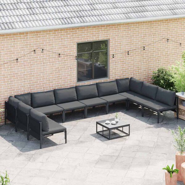 vidaXL Garden Sofa Set Anthracite Steel