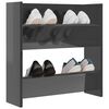 vidaXL Wall Shoe Cabinet High Gloss Grey 60x18x60 cm Engineered Wood