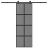 vidaXL Sliding Door with Hardware Set 76x205 cm Tempered Glass&Aluminium