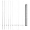vidaXL Fence with Post Silver 1.5 x 25 m Steel