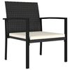 vidaXL Garden Dining Chairs 4 pcs Poly Rattan Black