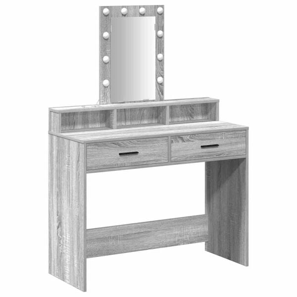 vidaXL Dressing Table Grey 100 x 41 x 140 cm Engineered Wood