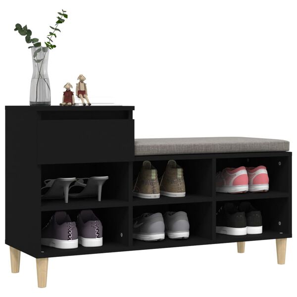 vidaXL Shoe Cabinet Black 102x36x60 cm Engineered Wood