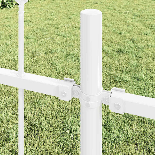 vidaXL Garden Fence 4 pcs White 6.8 x 0.8 m Powder-coated Steel