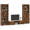 vidaXL TV Cabinet Set with Drawer with Door Smoked Oak Engineered Wood