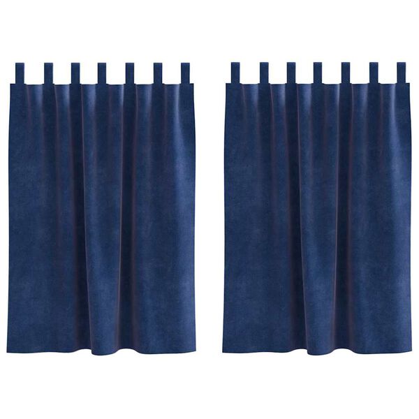 vidaXL Blackout Curtains 2 pcs Dark Blue 140 x 140 cm Velvet