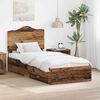 vidaXL Bed Frame with Headboard Old Wood 100 x 200 cm Engineered Wood