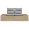 vidaXL Garden Sofa Beige 184 x 62 x 85cm Poly Rattan