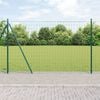 vidaXL Fence with Post Green 1.6 x 10 m Steel and PVC