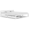 vidaXL Bed Frame without Mattress White Solid Pine Wood 180x200 cm Super King