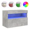 vidaXL TV Wall Cabinet with LED Lights Concrete Grey 60x30x40 cm