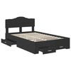 vidaXL Bed Frame with Headboard Black 120 x 200 cm Engineered Wood