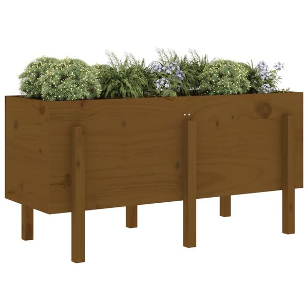 vidaXL Garden Raised Bed Honey Brown 121x50x57 cm Solid Wood Pine