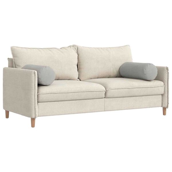 vidaXL Bolster Pillows 2 pcs Light Grey Ø 25 x 70 cm Microfibre Fabric