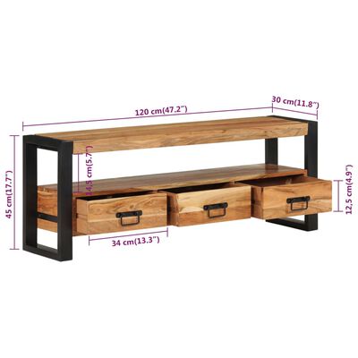 vidaXL TV Cabinet 120x30x45 cm Solid Wood Acacia