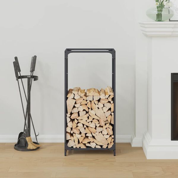 vidaXL Firewood Rack Anthracite 44x28x90 cm Cold-rolled steel