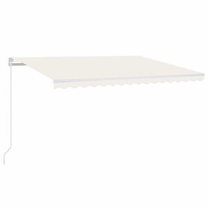 vidaXL Manual Retractable Awning with LED 400x300 cm Cream (313201+46834)
