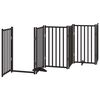 vidaXL Dog Gate with Door Foldable 12 Panels Black 600 cm Poplar Wood