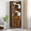 vidaXL Tall Cabinets 2 pcs Smoke Oak 79 x 36 x 200 cm Engineered Wood