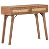 vidaXL Console Table | Wheat finish | Solid mango wood with natural cane