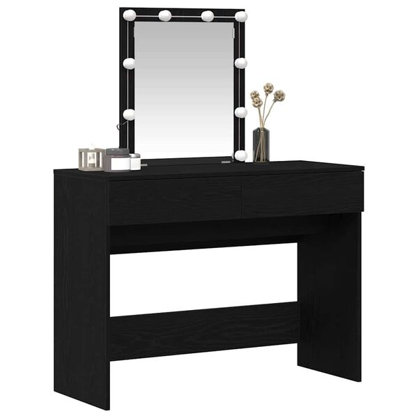 vidaXL Dressing Table Black Oak 100 x 40 x 130 cm Engineered Wood