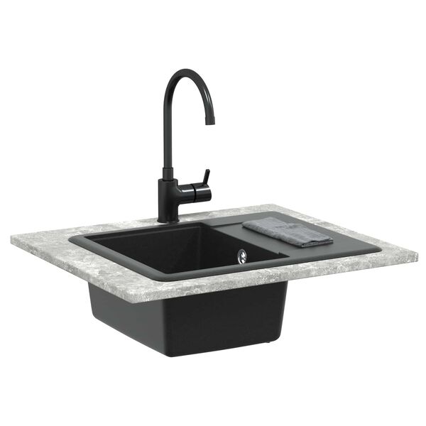 vidaXL Sink Black 560 x 460 mm 80% Quartz and 20% Resin