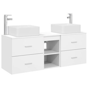 vidaXL Bathroom Cabinet Set 3 pcs White 129 x 41 x 80 cm