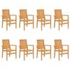 vidaXL Stackable Garden Chairs 8 pcs 56.5x57.5x91 cm Solid Wood Teak
