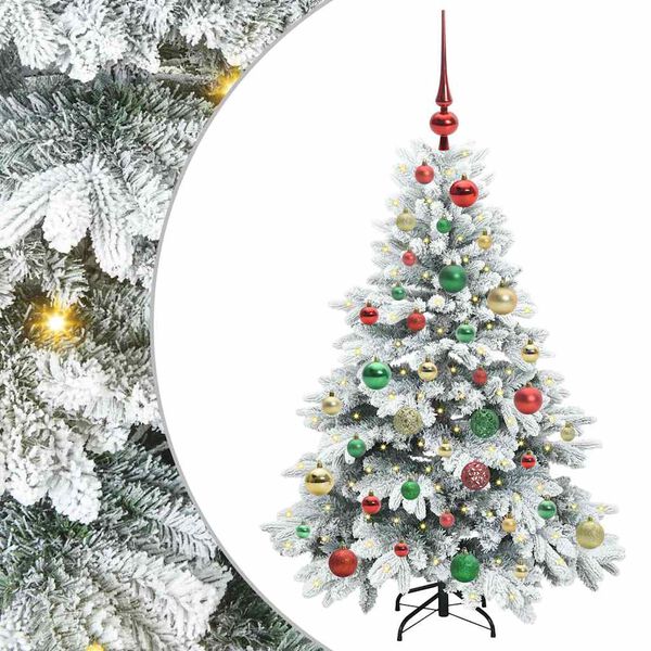 vidaXL Artificial Christmas Tree with 150 LEDs White 120 cm PE and PVC