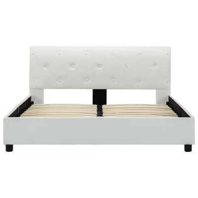 vidaXL Bed Frame White Faux Leather 140x200 cm