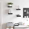 vidaXL Floating Wall Shelves 4 pcs High Gloss Black 23x23.5x3.8 cm MDF