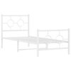 vidaXL Metal Bed Frame without Mattress with Footboard White 80x200cm