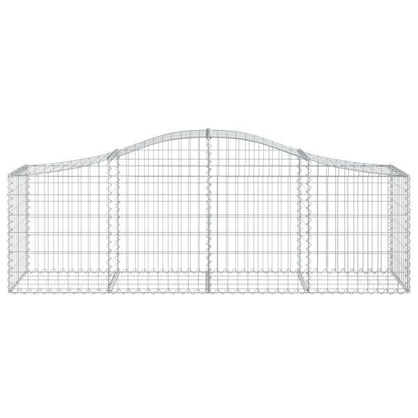 vidaXL Arched Gabion Baskets 4 pcs 200x50x60/80 cm Galvanised Iron