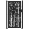 vidaXL Garden Gate with Lock Black 110 x 180 cm Powder-Coated Steel