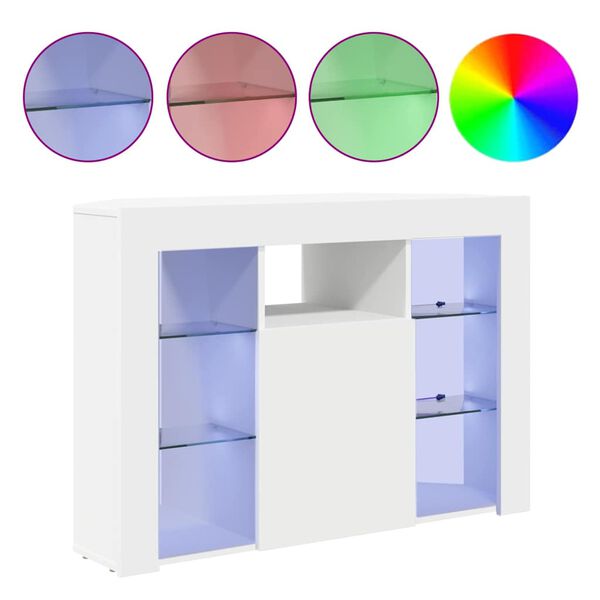 vidaXL Corner LED TV Cabinet White 100 x 40 x 68 cm Engineered Wood