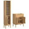 vidaXL Bathroom Furniture Set FLORO 2 pcs Wax Brown Solid Pine Wood