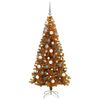vidaXL Christmas Tree with 300 LEDs with Stand Gold 180 cm PET