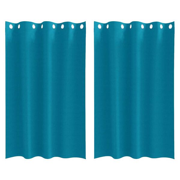 vidaXL Blackout Curtains with Rings 2 pcs Turquoise 175 x 140 cm