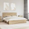 vidaXL Bed Frame with Headboard Sonoma 180 x 200 cm Solid Pine Wood