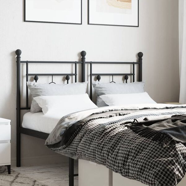 vidaXL Metal Replace Headboard Black 120 cm