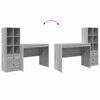 vidaXL Desk with Drawer 2 pcs Grey Sonoma