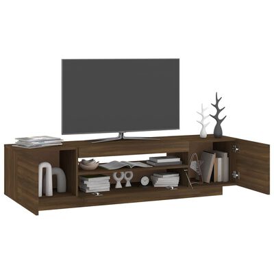 vidaXL TV Cabinet with LED Lights Brown Oak 160x35x40 cm